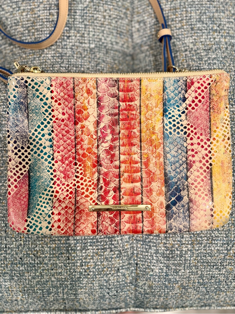 Brahmin Snake-Embossed Crossbody Bag Multi Color